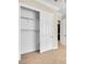 Bedroom closet with an open sliding door and ample storage at 7505 Java Sparrow St, North Las Vegas, NV 89084