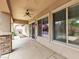 Covered patio with ceiling fan and view of the backyard at 7505 Java Sparrow St, North Las Vegas, NV 89084