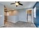 Upstairs hallway with laundry room, carpet, and recessed lighting at 7609 Aubusson Ct, Las Vegas, NV 89149