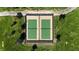Aerial shot of well-maintained tennis courts within the community at 87 Serene Tempo Ave, Henderson, NV 89011