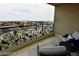 Balcony with decorative railings, outdoor seating and city views at 9101 Alta Dr # 507, Las Vegas, NV 89145