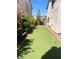 Low maintenance backyard with beautiful foliage and artificial turf, great for putting at 11201 Newbury Hills Ave, Las Vegas, NV 89138