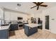 Well-equipped kitchen with stainless steel appliances, a center island, and an adjacent pantry at 1191 Starstone Ct, Henderson, NV 89014