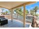 Covered patio offering nice view of palm trees, grass and gazebo at 3526 Harbor Tides St, Las Vegas, NV 89147