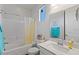 Bright bathroom featuring a shower-tub combination and modern vanity at 436 Trevinca St, Las Vegas, NV 89138