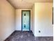 Covered entryway highlighting a modern blue front door and brick-paved ground at 483 Fairview Hills St, Las Vegas, NV 89138