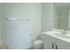 Bright bathroom featuring a single sink vanity with modern fixtures at 5001 Volcanic Rock Ln, Las Vegas, NV 89122