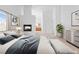 This bedroom features a fireplace and modern decor at 5396 Valley Wells Way, Las Vegas, NV 89113