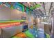 Well-lit kitchen boasting modern appliances and creative graffiti details at 5626 Deer Creek Falls Ct, Las Vegas, NV 89118