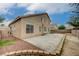 Spacious backyard featuring a concrete patio and block wall perfect for outdoor living at 7888 Bonaventure Dr, Las Vegas, NV 89147