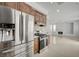 Well-equipped kitchen with stainless steel appliances, gas range, and view into the living area at 7888 Bonaventure Dr, Las Vegas, NV 89147