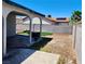 Backyard showcasing a covered patio, brick wall and potential landscaping at , Henderson, NV 89011