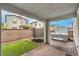 Covered patio featuring pavers, hot tub, and trampoline perfect for outdoor living and entertaining at 1267 Dorado Sea Ct, Henderson, NV 89052