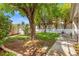 The spacious backyard showcases mature trees providing lots of shade and privacy at 2513 Aberdeen Ln, Henderson, NV 89014
