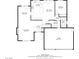 Detailed first floor plan showing dimensions of living room, kitchen, and garage at 326 Fuente Dr, Henderson, NV 89014