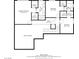 Second floor plan with dimensions illustrating the layout of the bedrooms and bathrooms at 326 Fuente Dr, Henderson, NV 89014