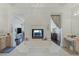 Elegant bathroom featuring a fireplace and large tub at 437 Pinnacle Heights Ln, Las Vegas, NV 89144