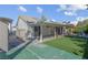 Charming backyard features artificial grass, covered patio, and privacy; perfect for relaxing or entertaining outdoors at 4644 Canna Dr, Las Vegas, NV 89122