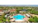 Aerial view of a community pool and surrounding amenities at 5067 Pensier St, Las Vegas, NV 89135