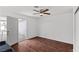 Bedroom with hard floors and an exit to the backyard at 6017 Natures Dr, Las Vegas, NV 89122