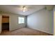 Comfortable bedroom features a ceiling fan, natural light, and a walk-in closet at 7885 W Flamingo Rd # 2003, Las Vegas, NV 89147