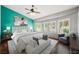 Serene main bedroom with plush bedding, stylish decor, and large windows at 8541 Highland View Ave, Las Vegas, NV 89145
