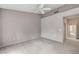 Bedroom with ceiling fan and neutral wall color at 10636 Argents Hill Dr, Las Vegas, NV 89134