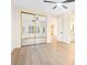 This bright bedroom has a large mirrored closet and access to an en suite bathroom at 10668 Porta Romana Ct, Las Vegas, NV 89141