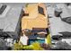 Aerial view of a two-story home featuring a private backyard pool and solar panels on the roof at 11228 Hedgemont Ave, Las Vegas, NV 89138