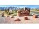 Scenic view of Red Rock Canyon National Conservation Area sign with desert landscape and mountains at 11228 Hedgemont Ave, Las Vegas, NV 89138