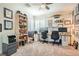 Office with built-in shelving and two desks at 11278 Tenza Ct, Las Vegas, NV 89141