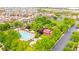 An aerial view highlighting community amenities, pool, park, and landscaping at 1887 Hollywell St, Las Vegas, NV 89135