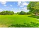 Expansive open field, lush green grass, mature trees, and bright blue skies offer a serene and picturesque outdoor space at 1887 Hollywell St, Las Vegas, NV 89135