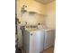 A laundry room featuring a full sized washer and dryer, plus wire shelving at 2200 S Fort Apache Rd # 2062, Las Vegas, NV 89117