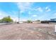 View of the flat backyard with metal fences under a blue sky at 266 Tungsten St, Henderson, NV 89015