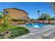 Serene backyard features a refreshing swimming pool, well-kept landscaping, and a relaxing atmosphere at 281 Powerbilt Ave, Las Vegas, NV 89148