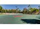 Well-maintained community basketball court with lush landscaping and palm trees in a residential neighborhood at 281 Powerbilt Ave, Las Vegas, NV 89148