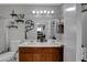Bathroom features double sinks, white countertops, and decor at 4008 Lighthouse Ave, Las Vegas, NV 89110