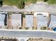 Aerial view of modern homes with manicured yards and drought-resistant landscaping in a suburban neighborhood at 4356 E Cactus Canyon Dr, Pahrump, NV 89061