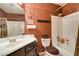 Cozy bathroom featuring a shower-tub combo and a modern vanity at 4735 Roby Grey Way, North Las Vegas, NV 89081