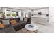 Open-concept living space with a sectional sofa, kitchen, and dining area at 494 Mahogany Ridge St, Las Vegas, NV 89138