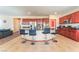 Spacious kitchen featuring a large island with seating and stainless steel appliances at 5852 Clear Haven Ln, North Las Vegas, NV 89081