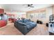 Open-concept living space seamlessly connects to the kitchen, perfect for entertaining and Gathering gatherings at 5852 Clear Haven Ln, North Las Vegas, NV 89081