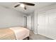 Bedroom with carpet, a ceiling fan and a closet at 6624 Jade Jaguar St, North Las Vegas, NV 89086