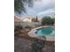 Well maintained pool with ample space for outdoor seating and entertaining in backyard at 7894 W Patrick Ln, Las Vegas, NV 89113