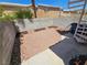 Low maintenance backyard with gravel, rock accents and block wall fencing at 8072 Cimarron Ridge Dr # 201, Las Vegas, NV 89128