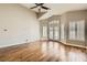 Spacious room with shuttered windows and wood flooring at 8124 Bay Harbor Dr, Las Vegas, NV 89128