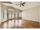 Spacious bedroom featuring shutters and a ceiling fan at 8124 Bay Harbor Dr, Las Vegas, NV 89128