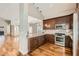 Modern kitchen features stainless steel appliances, granite counters, and updated cabinets at 8124 Bay Harbor Dr, Las Vegas, NV 89128