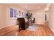 Cozy living room with hardwood floors, plantation shutters, and comfortable seating arrangement at , Las Vegas, NV 89131